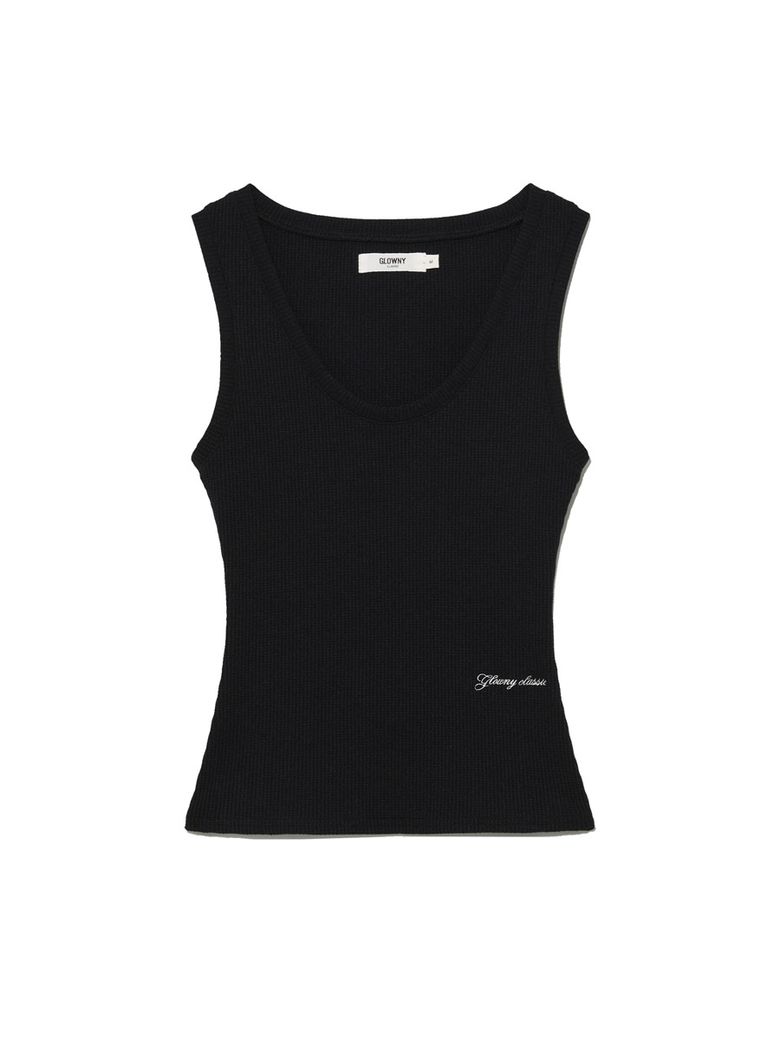 ROCKY WAFFLE SLEEVELESS TOP 2.0 (BLACK)