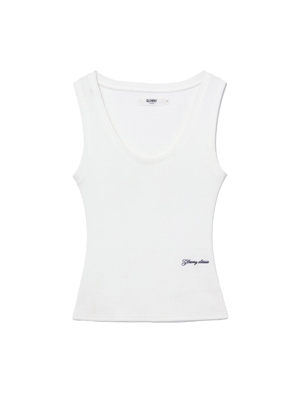 글로니(GLOWNY) ROCKY WAFFLE SLEEVELESS TOP 2.0 (WHITE)