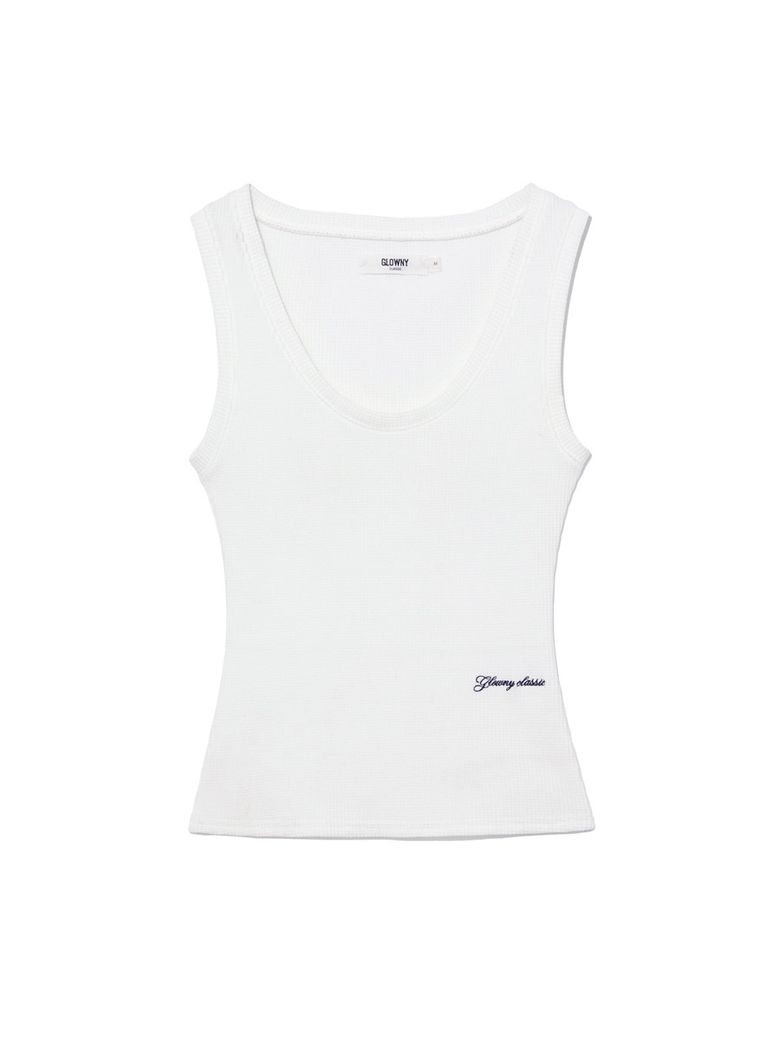 ROCKY WAFFLE SLEEVELESS TOP 2.0 (WHITE)