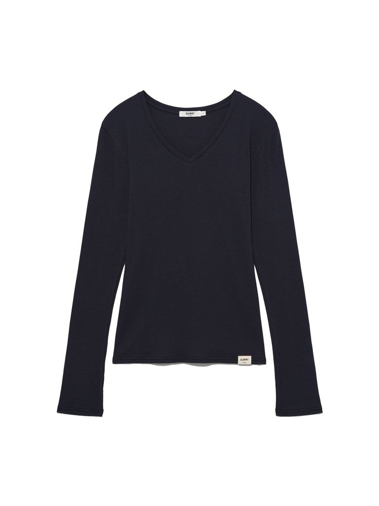G CLASSIC V-NECK RIB LONG SLEEVE (NAVY)
