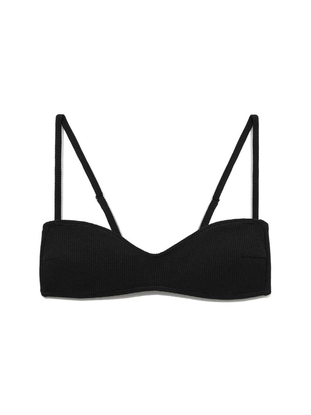 글로니(GLOWNY) G WAFFLE BIKINI TOP (BLACK)