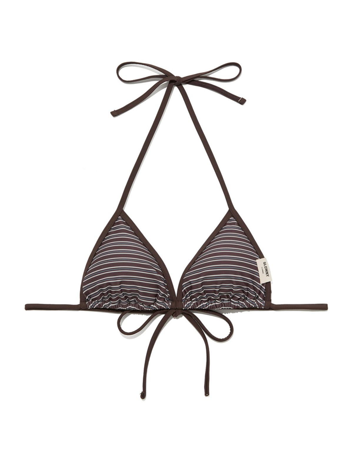 글로니(GLOWNY) G ENCORE STRIPE BIKINI TOP (BROWN STRIPE)
