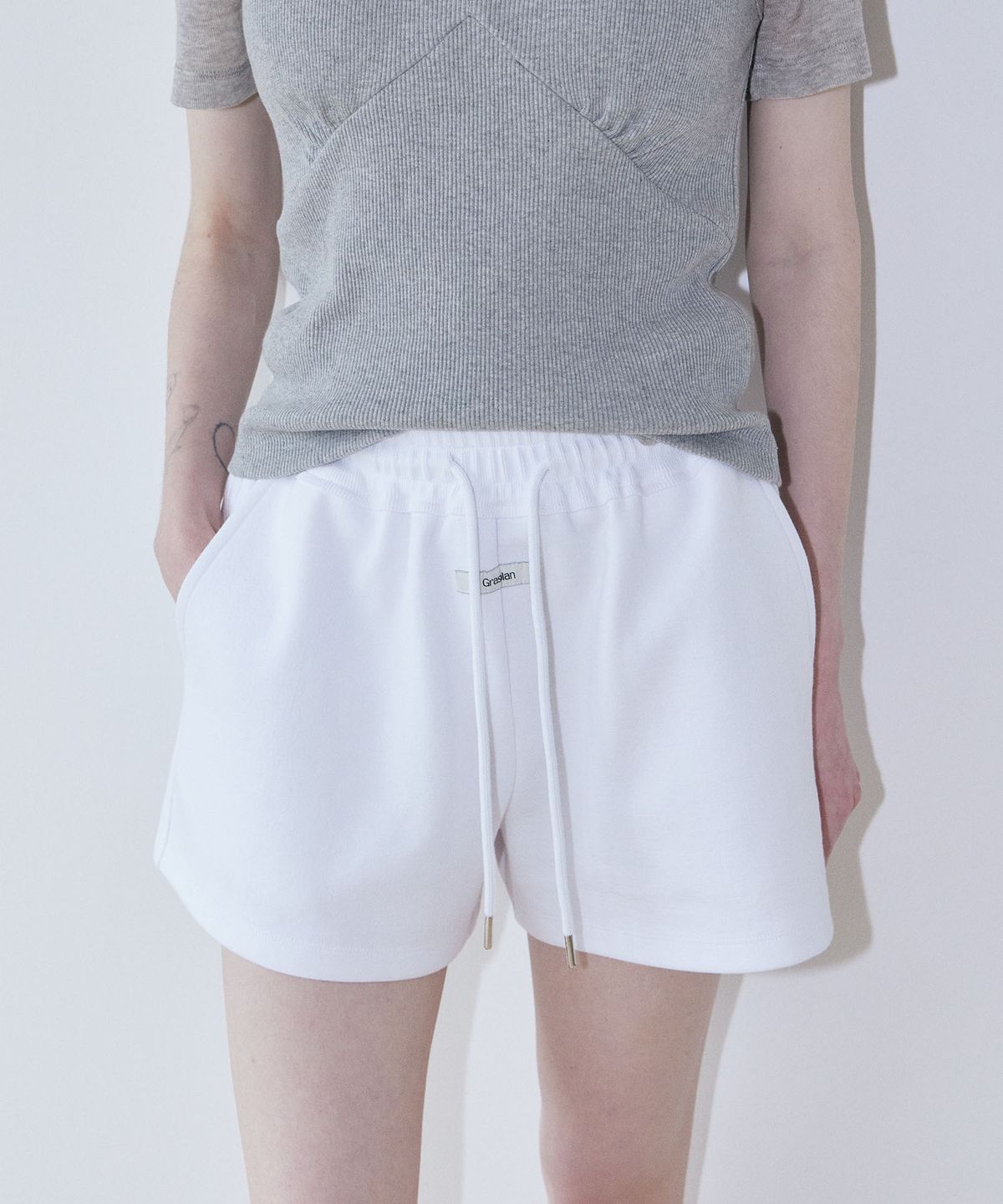그라스플랜(GRASPLAN) Banding Sweat Short_White
