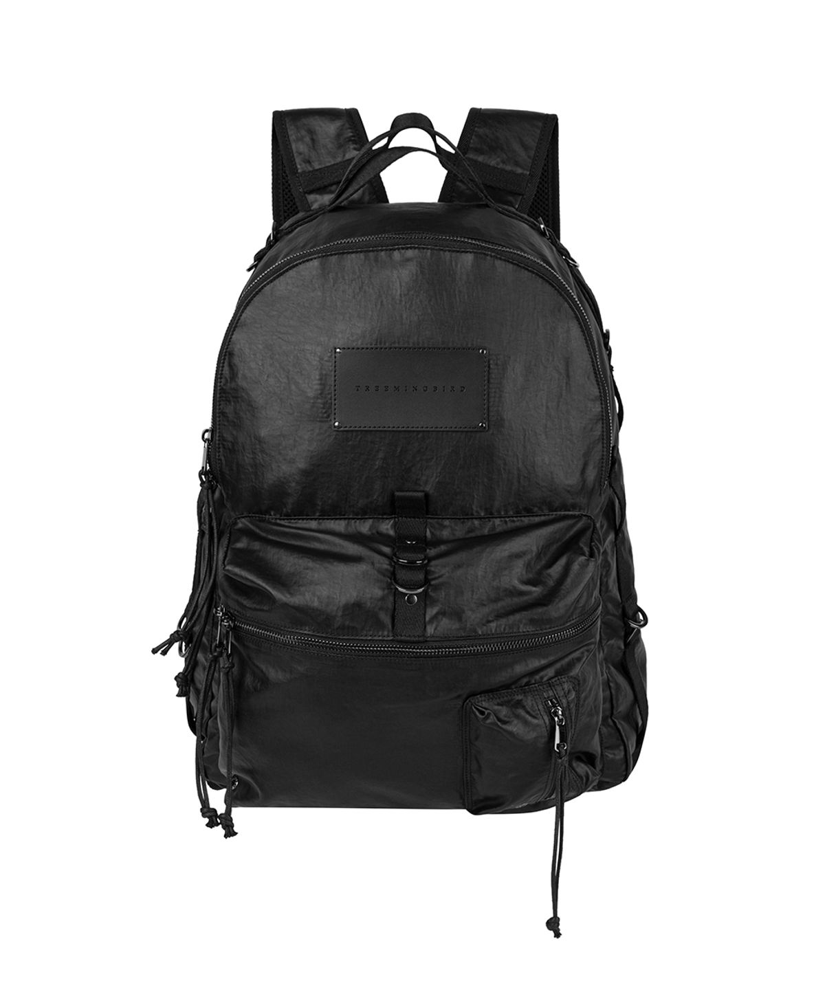 트리밍버드(TREEMINGBIRD) Leather Label Big Coated Backpack [ Black ]