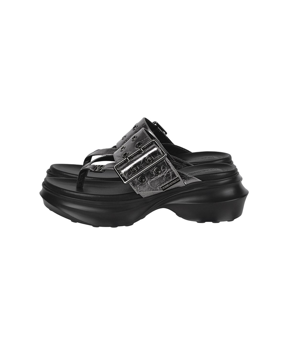 트리밍버드(TREEMINGBIRD) Eyelet Strap Flip Flops [ Silver ]