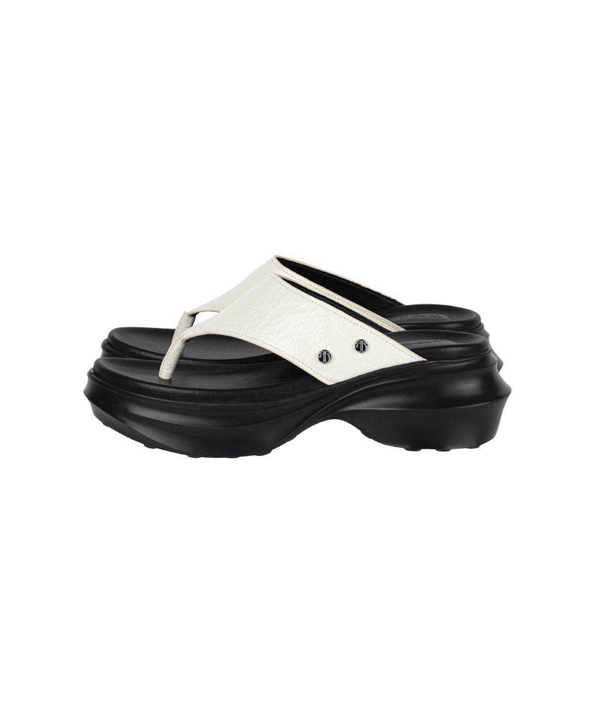 트리밍버드(TREEMINGBIRD) Flatform Minimal Flip Flops [ White ]