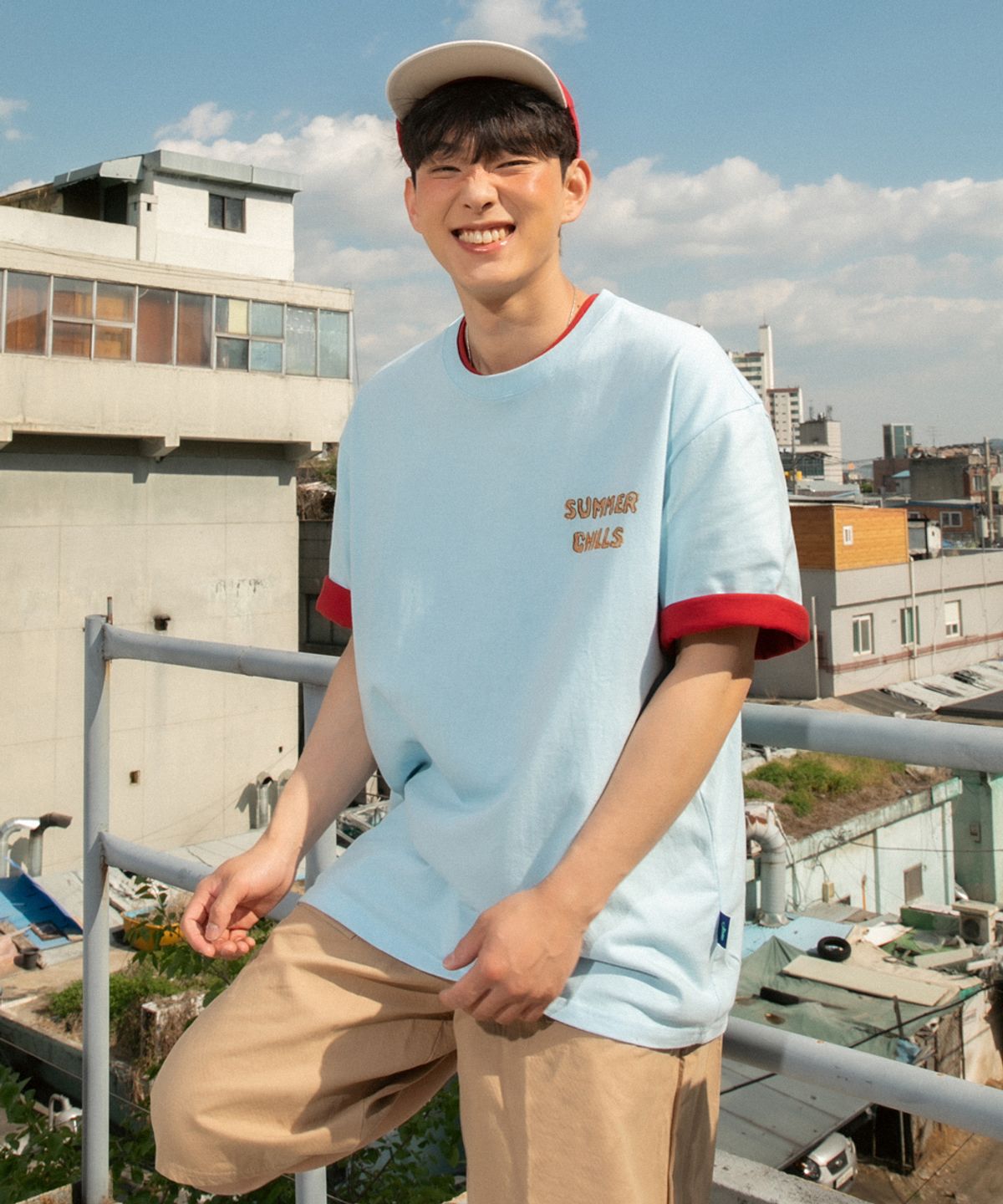 헨릭207061(HENRIK207061) 썸머 칠 반팔티 스카이블루