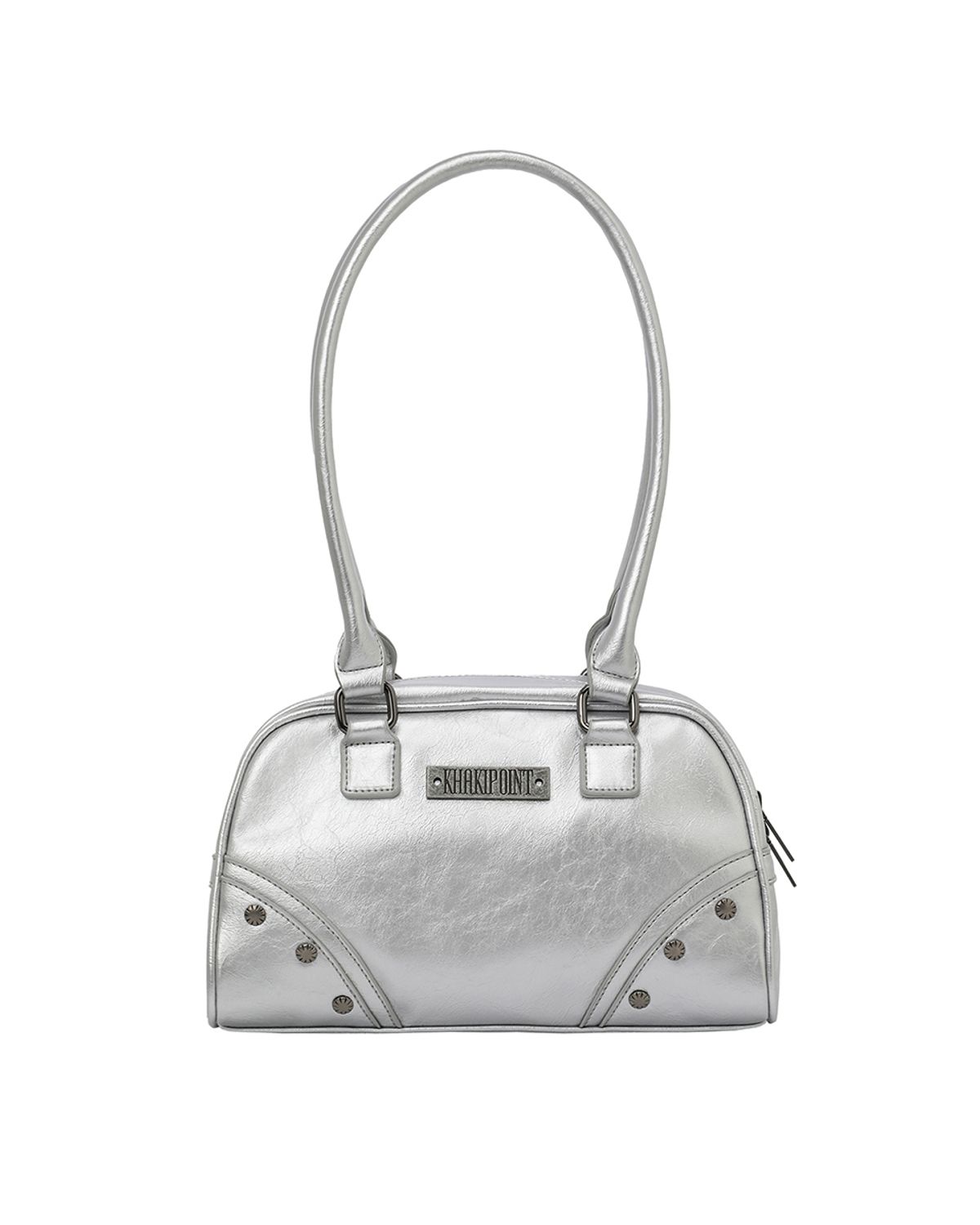 카키포인트(KHAKIPOINT) Stud Boston Bag (silver)