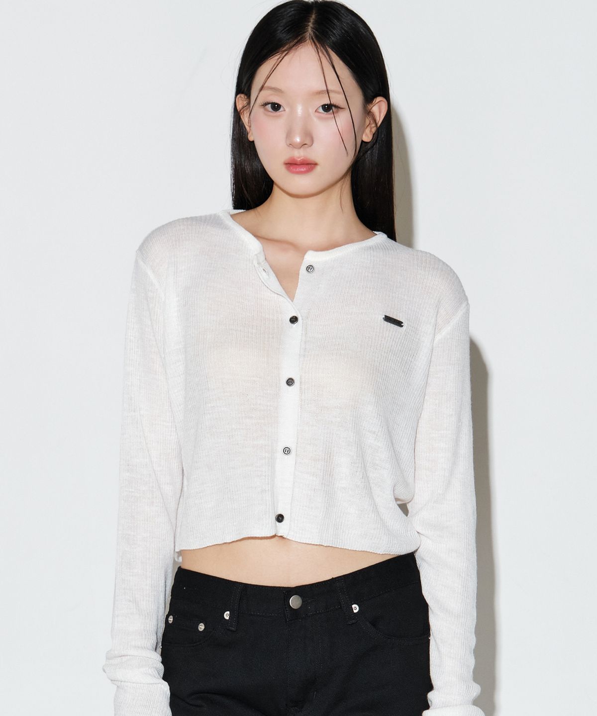 헬레네파리스(HELENE PARIS) [핫썸머] 린넨 오피셜 시스루 가디건 [화이트]
