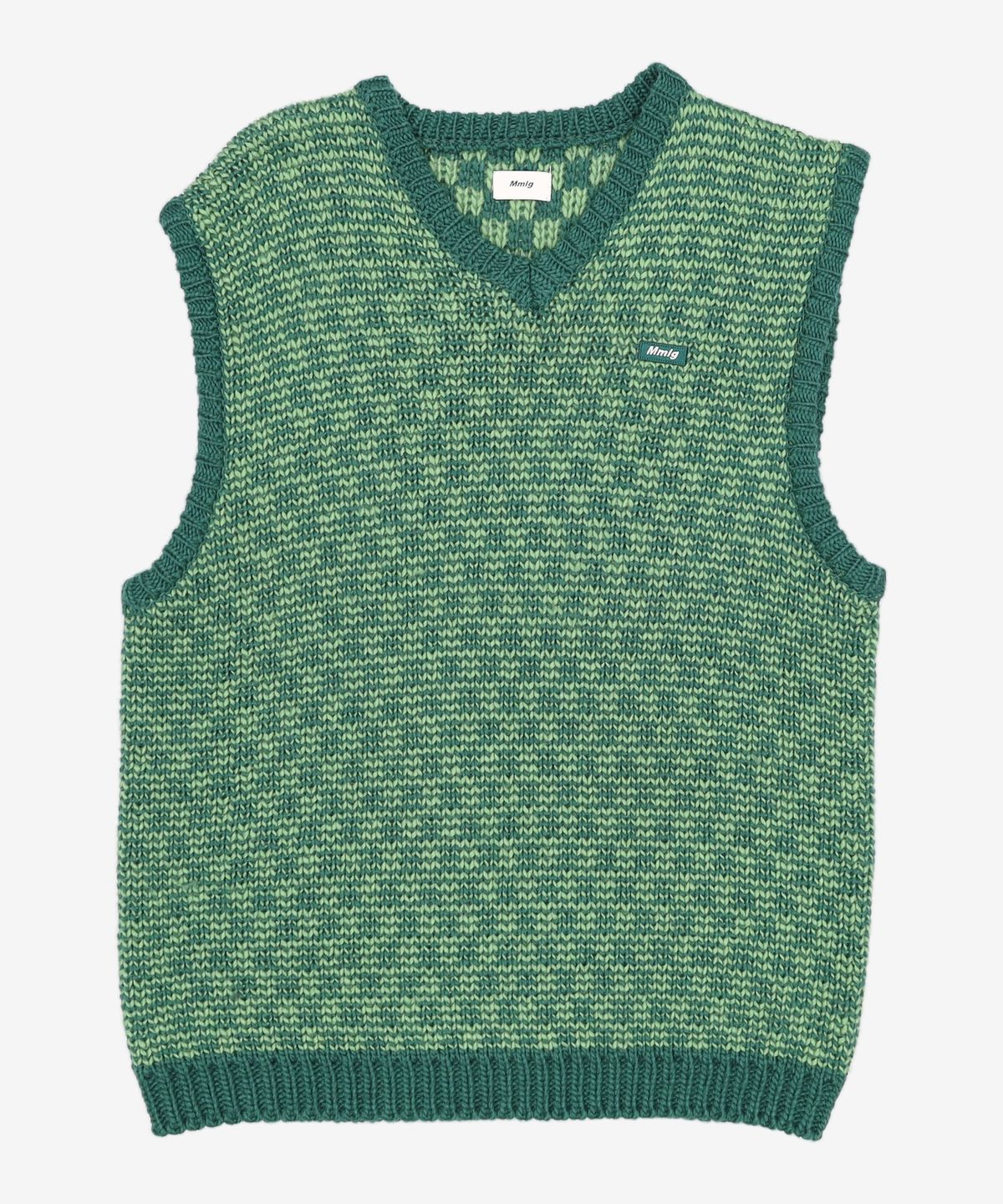 엠엠엘지(MMLG) [Mmlg] MIXTURE KNIT VEST (YELLOW) FREE