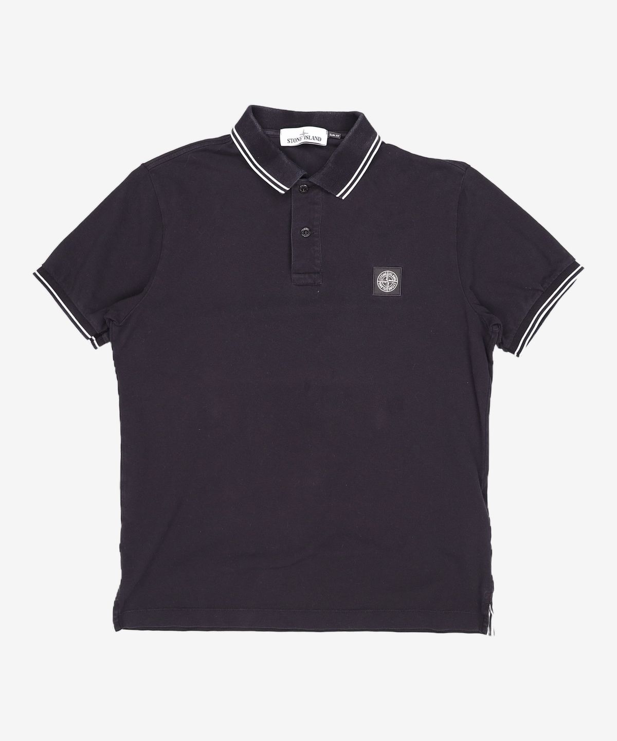 스톤아일랜드(STONE ISLAND) 스트레치 코튼 카라 티셔츠 101522S18 V0029 BLACK 100