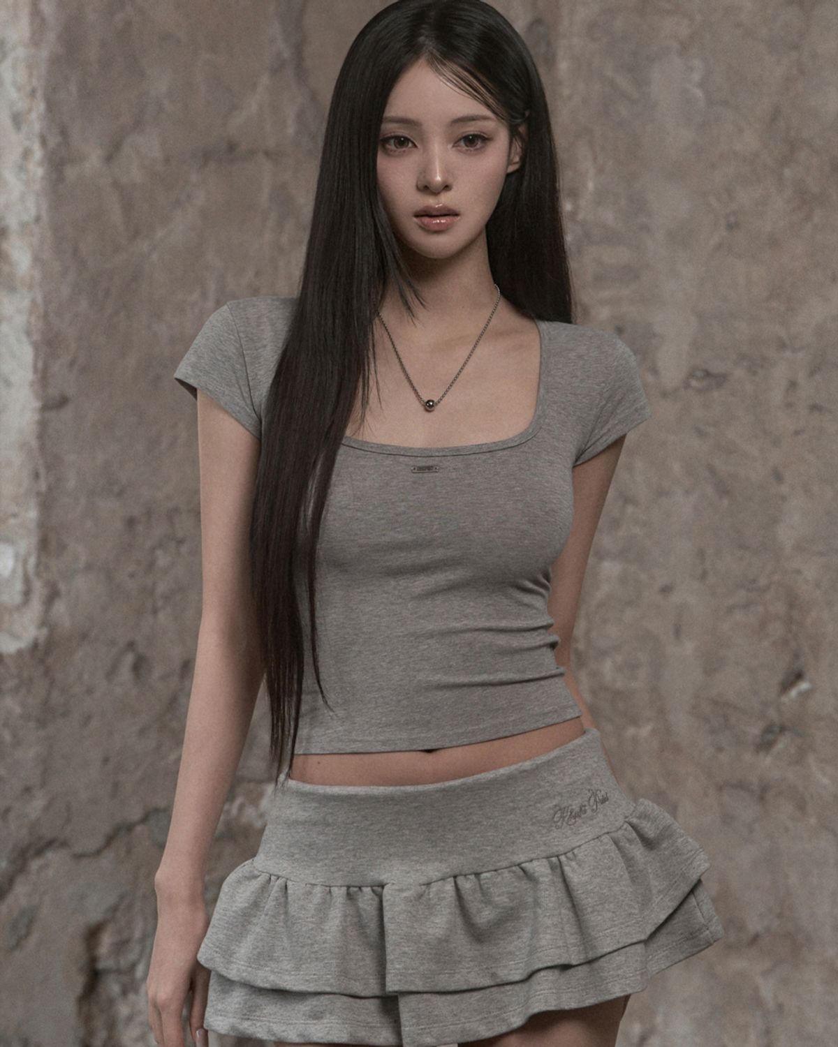 카키포인트(KHAKIPOINT) Muted Curve Top (gray)