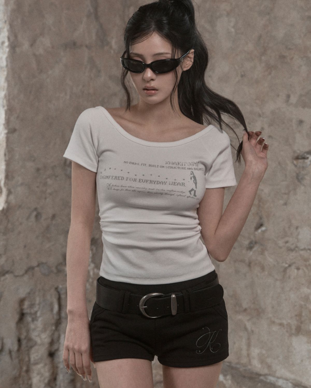 카키포인트(KHAKIPOINT) KIE Shirring Top (white)