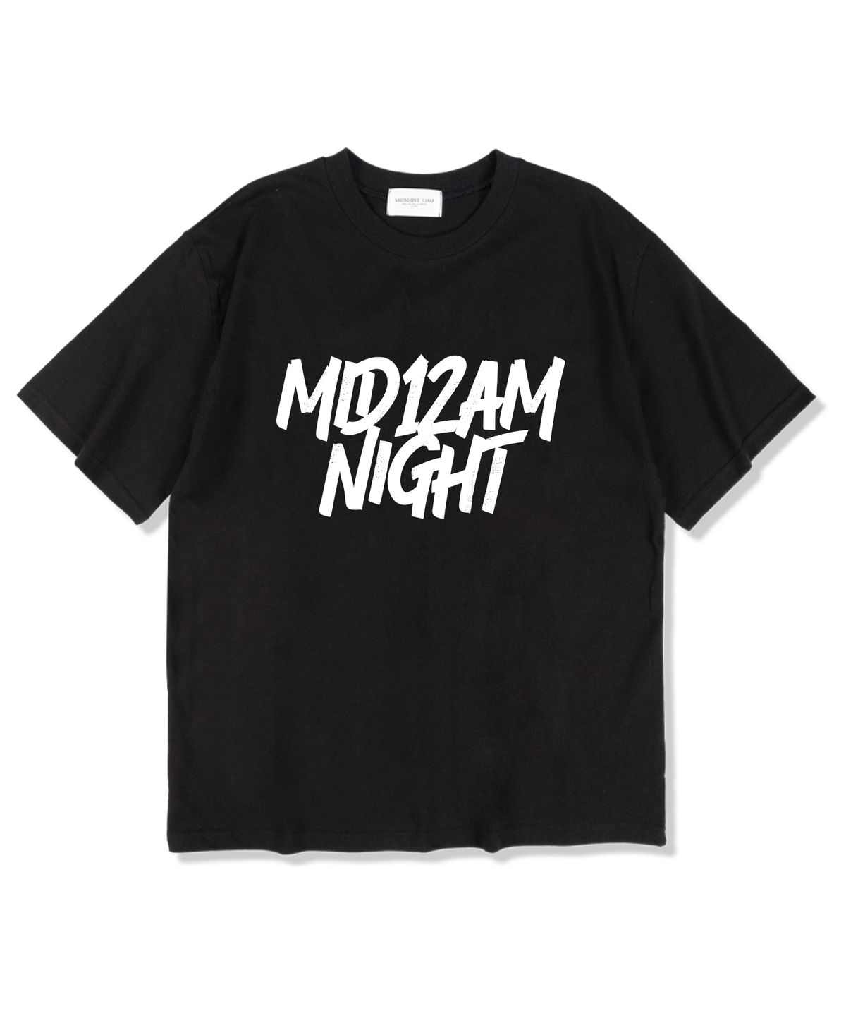 미드나잇12에이엠(MIDNIGHT12AM) 스탠디 반팔 티셔츠 블랙
