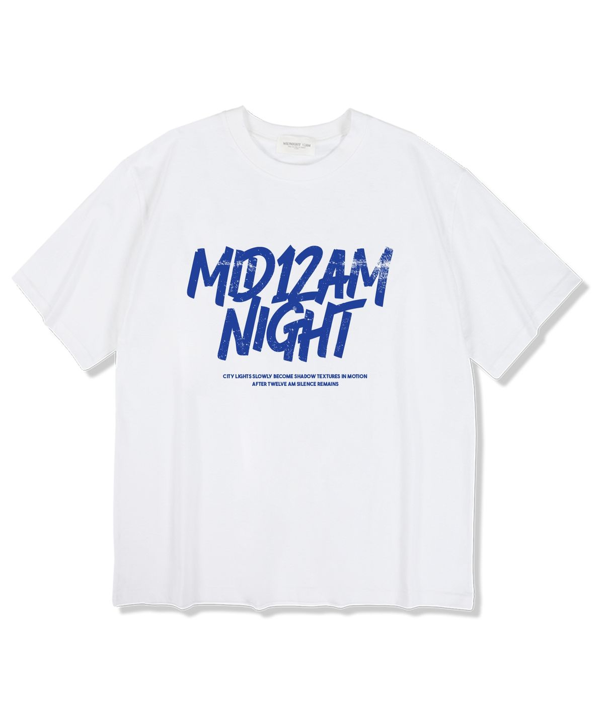 미드나잇12에이엠(MIDNIGHT12AM) 블루메이 반팔 티셔츠 화이트