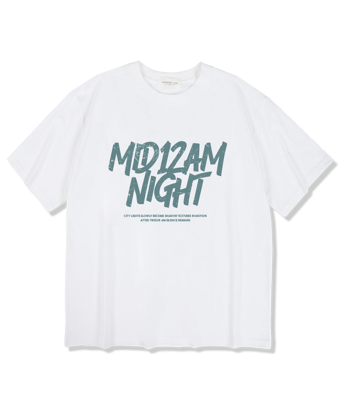 미드나잇12에이엠(MIDNIGHT12AM) 그린메이 반팔 티셔츠 화이트