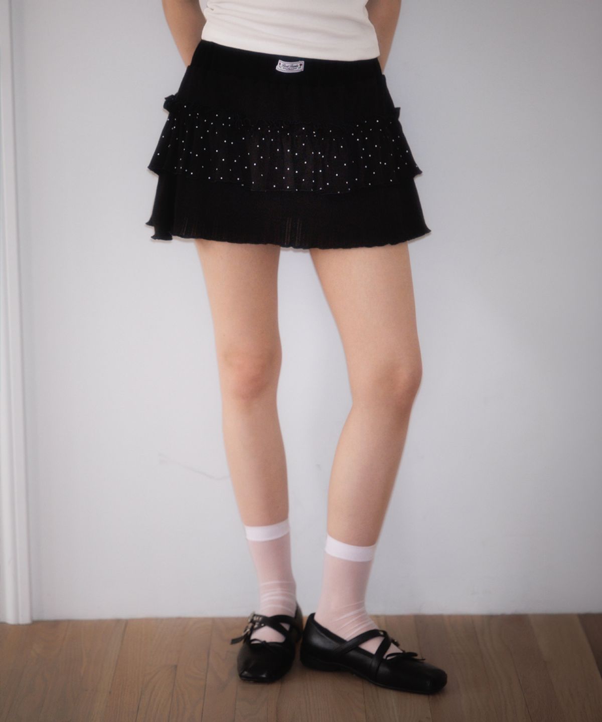 로제프란츠(ROSEFRANTZ) Cancan Frill Mini Skirt [Black]
