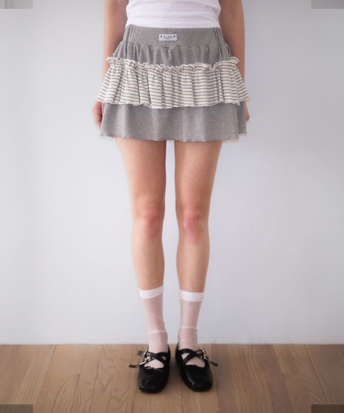 로제프란츠(ROSEFRANTZ) Cancan Frill Mini Skirt [Gray]