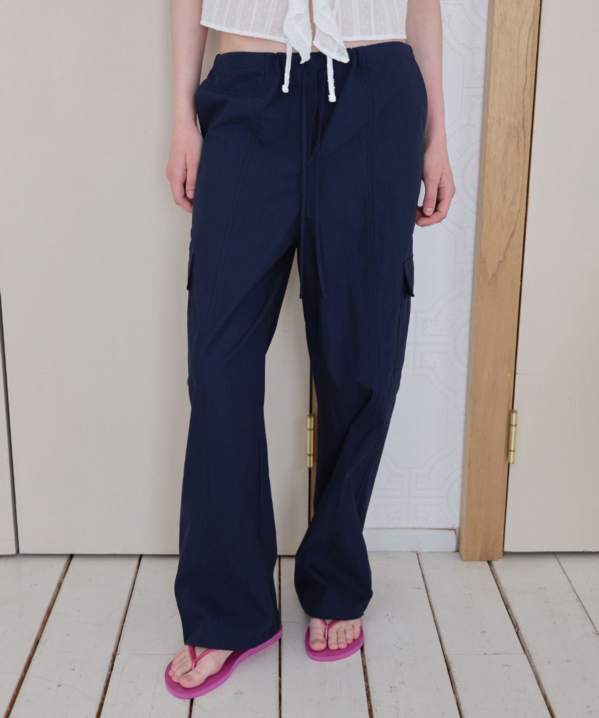 프리버07(FRIVER07) Parachute pocket string pants [FRSP08PT03]_Navy