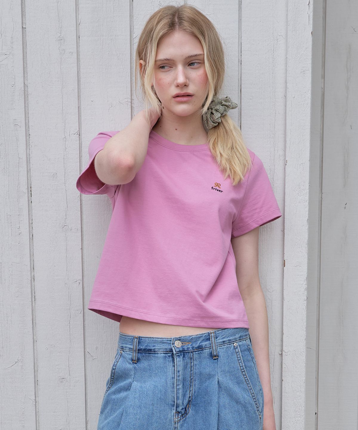 프리버07(FRIVER07) Mini pretzel logo t-shirt [FRSP08TS15]_Pink