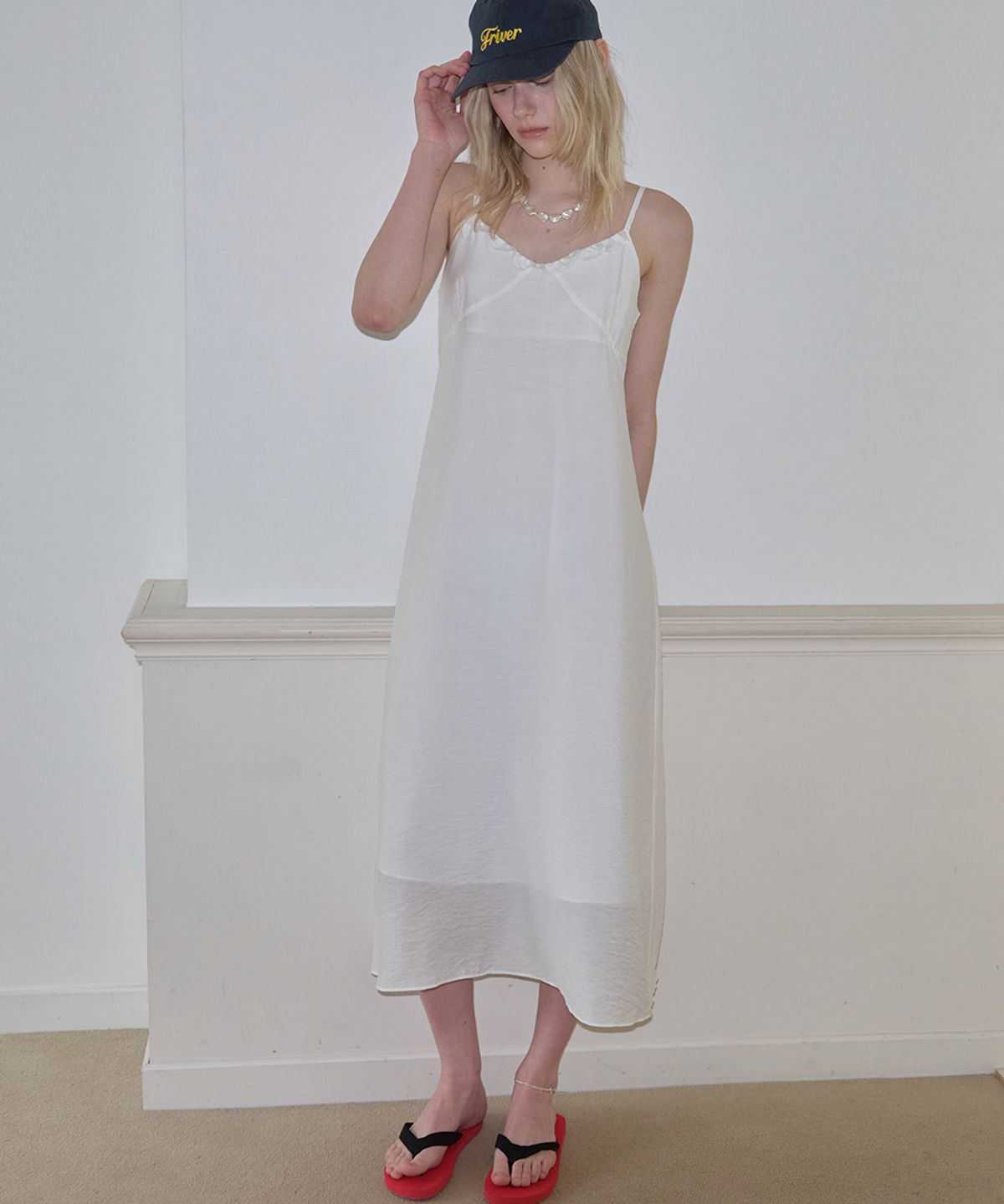 프리버07(FRIVER07) Ruffle sleeveless dress [FRSP08OP01]_Ivory