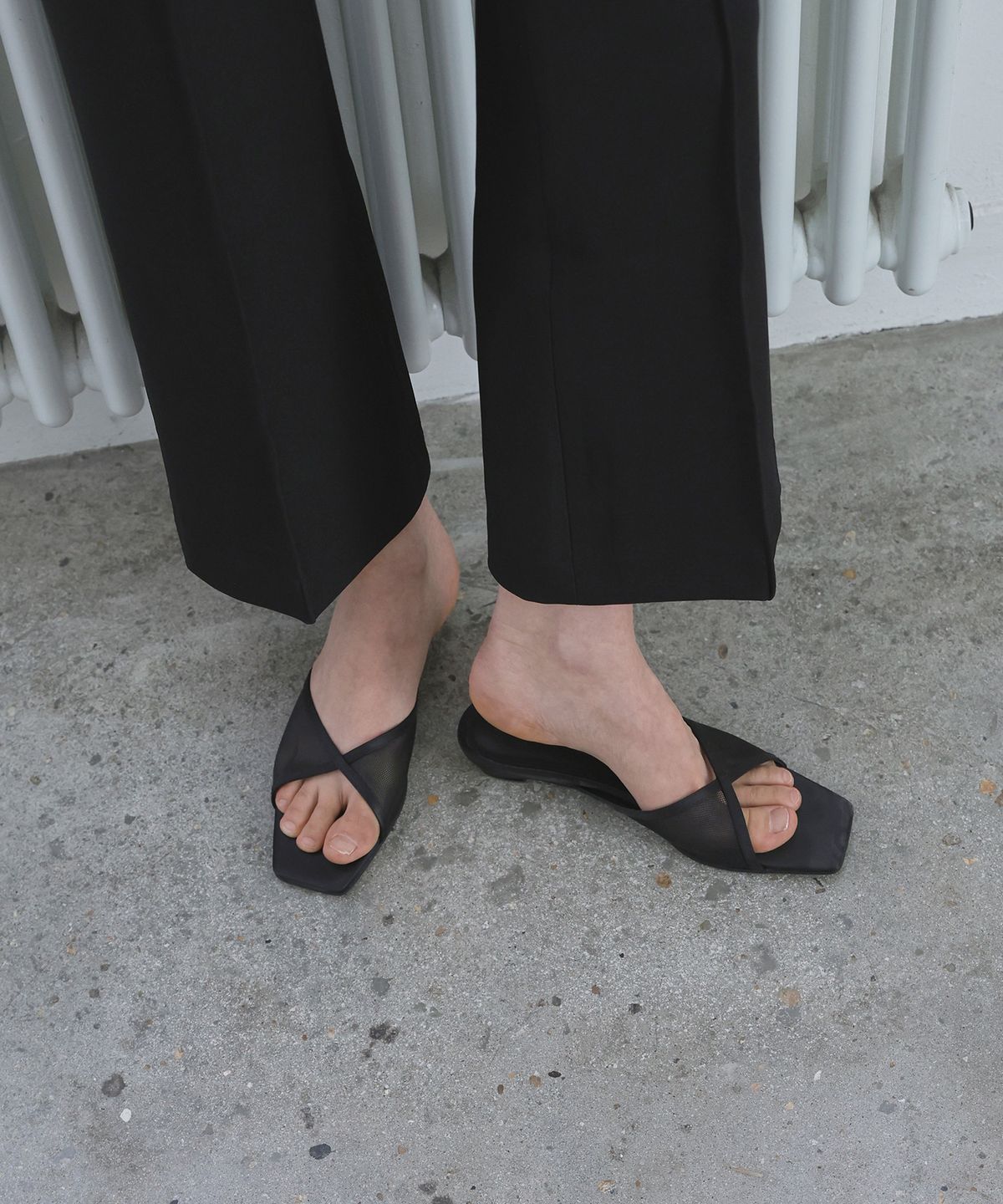 에퓨레(EPURE) LEAH Mesh Wedge Mules (3color)