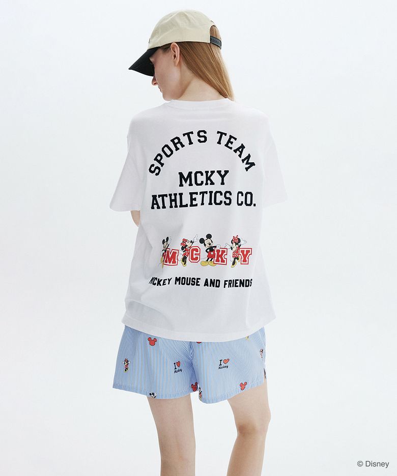 [26SM clove] Mickey_Athletic T-Shirt (White)