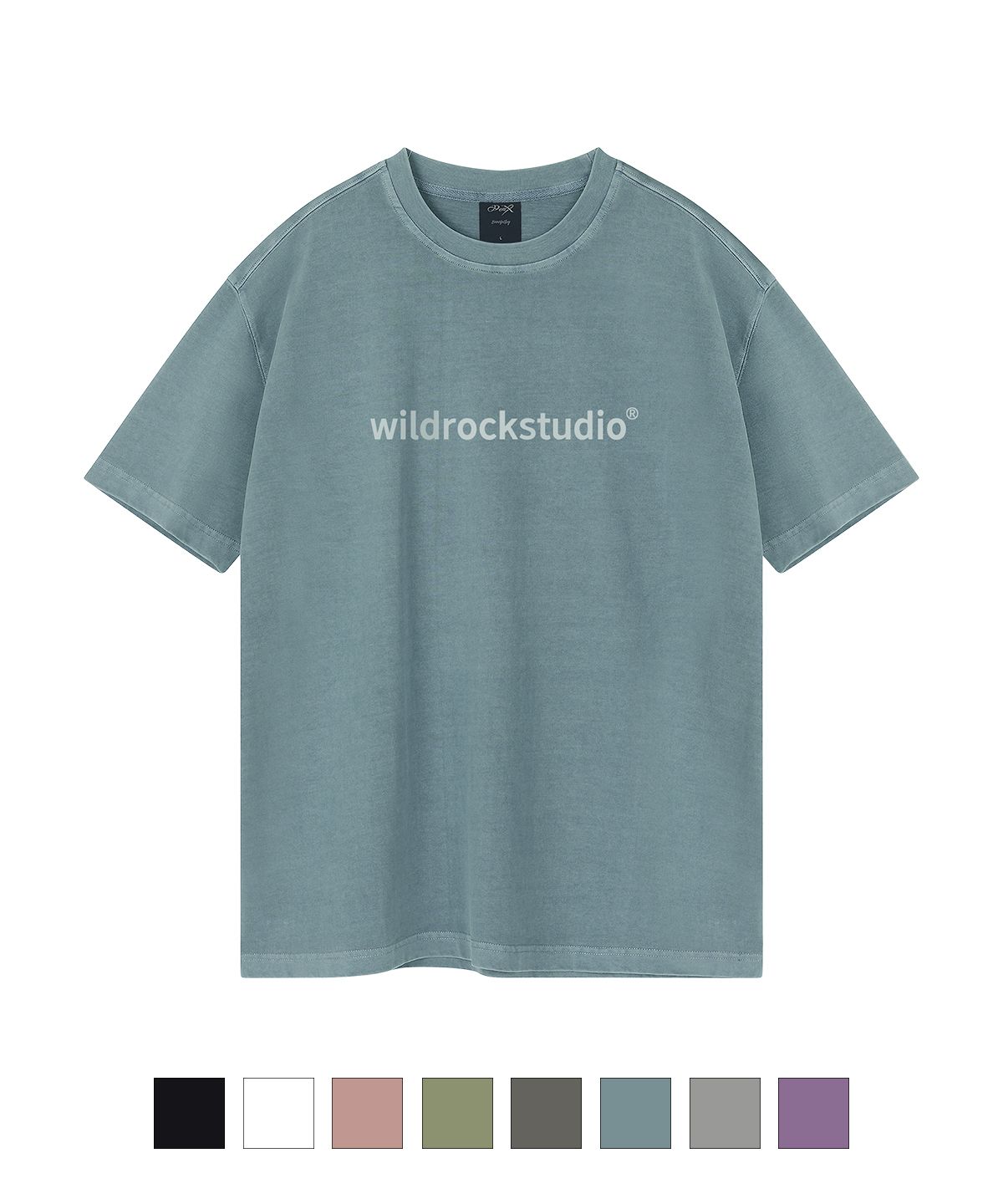 와일드락(WILDROCK) Standard Logo 피그먼트 오버핏 반팔 티셔츠 (크롭 포함)