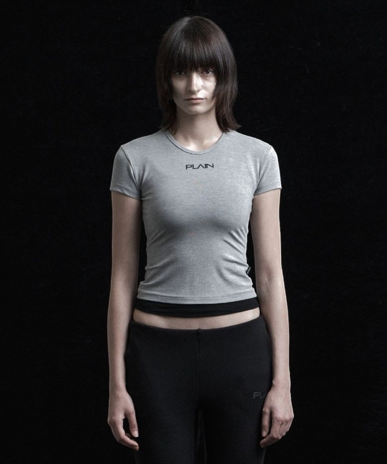 PLAIN BASIC SHORT SLEEVE MELANGE