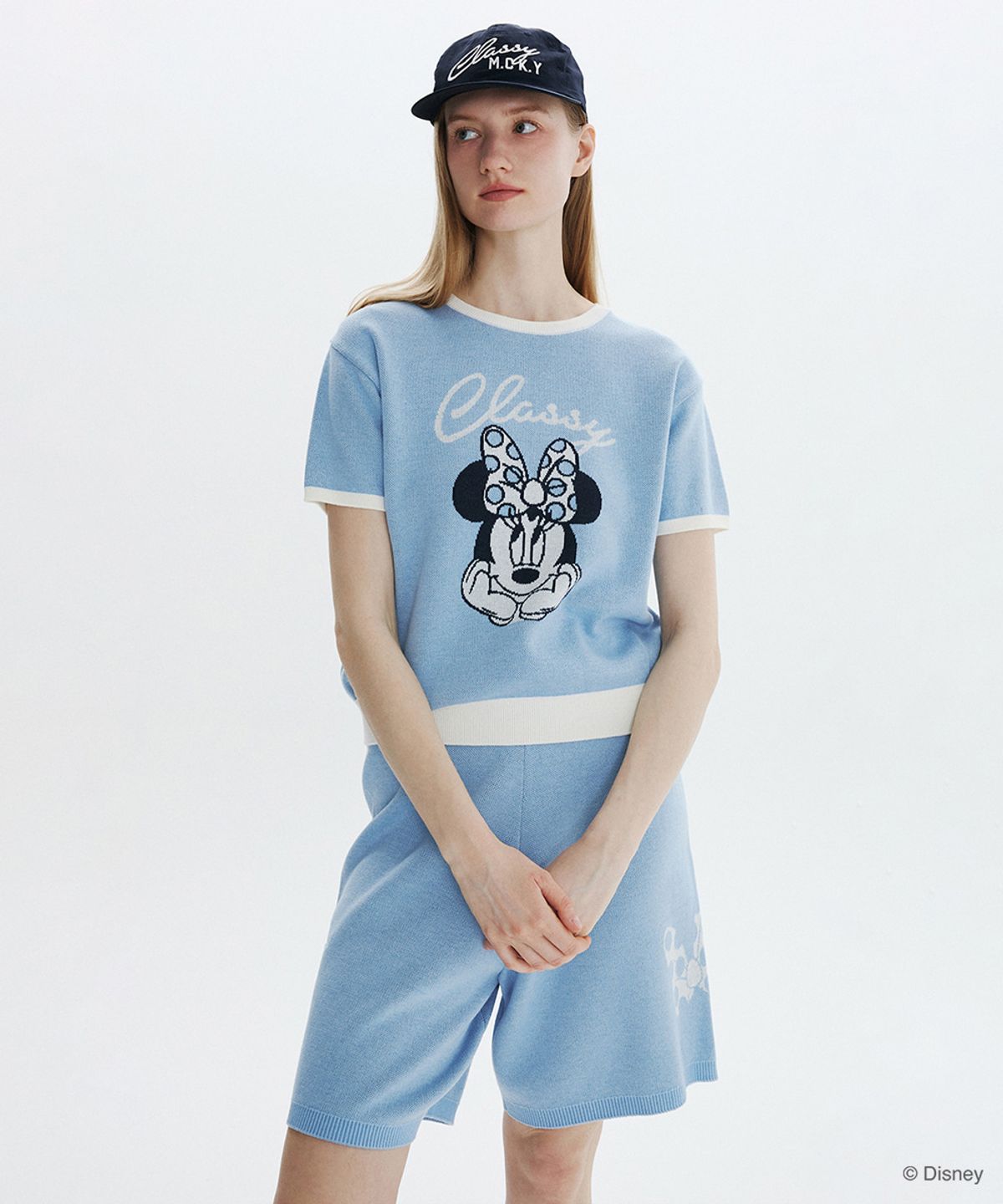 클로브(CLOVE) [26SM clove] Graphic Jacquard Knit Top (Light Blue)