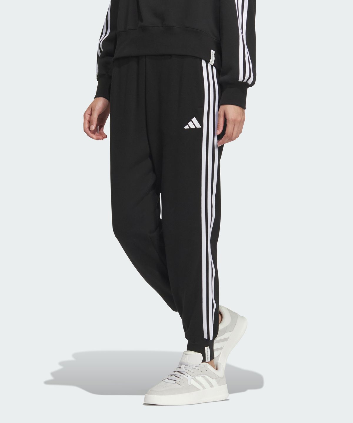아디다스(ADIDAS) 에센셜+ 3S 프렌치 테리 테이퍼드 팬츠 JW4491