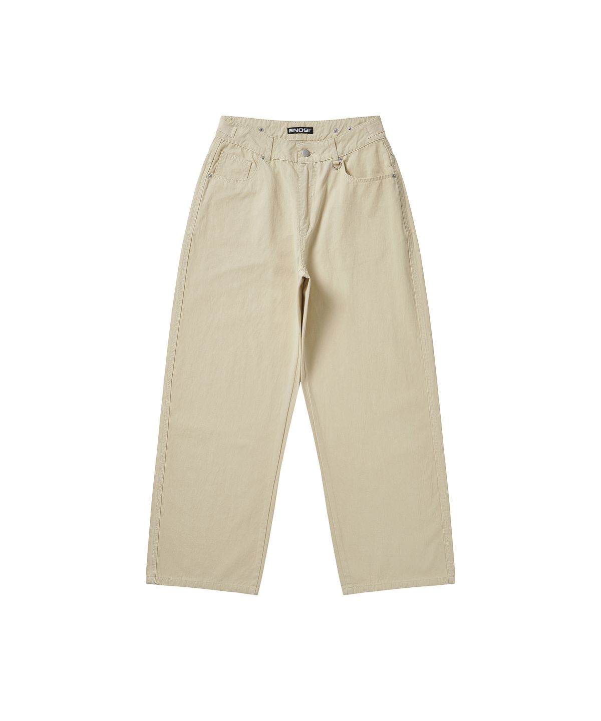 에노시(ENOSI) Starlight Buckle Wide Pants Beige