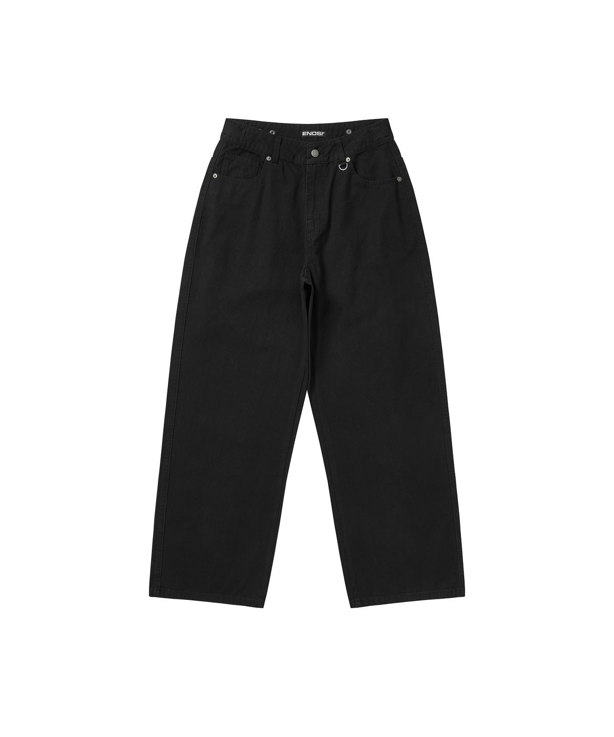 에노시(ENOSI) Starlight Buckle Wide Pants Black