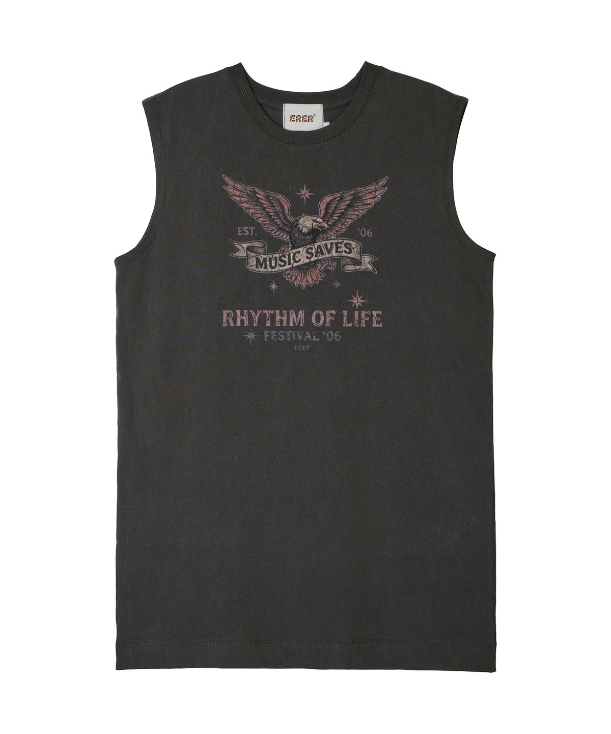 에르에르(ERER) Festival Eagle Sleeveless Dress Charcoal
