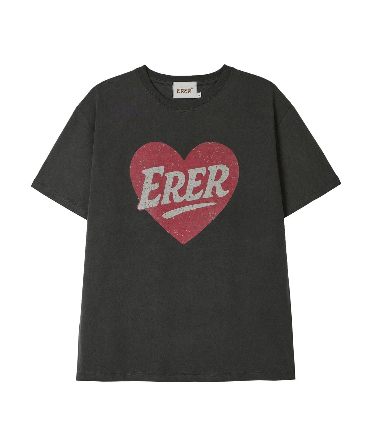 에르에르(ERER) Oversized Heart Logo T-shirt Charcoal