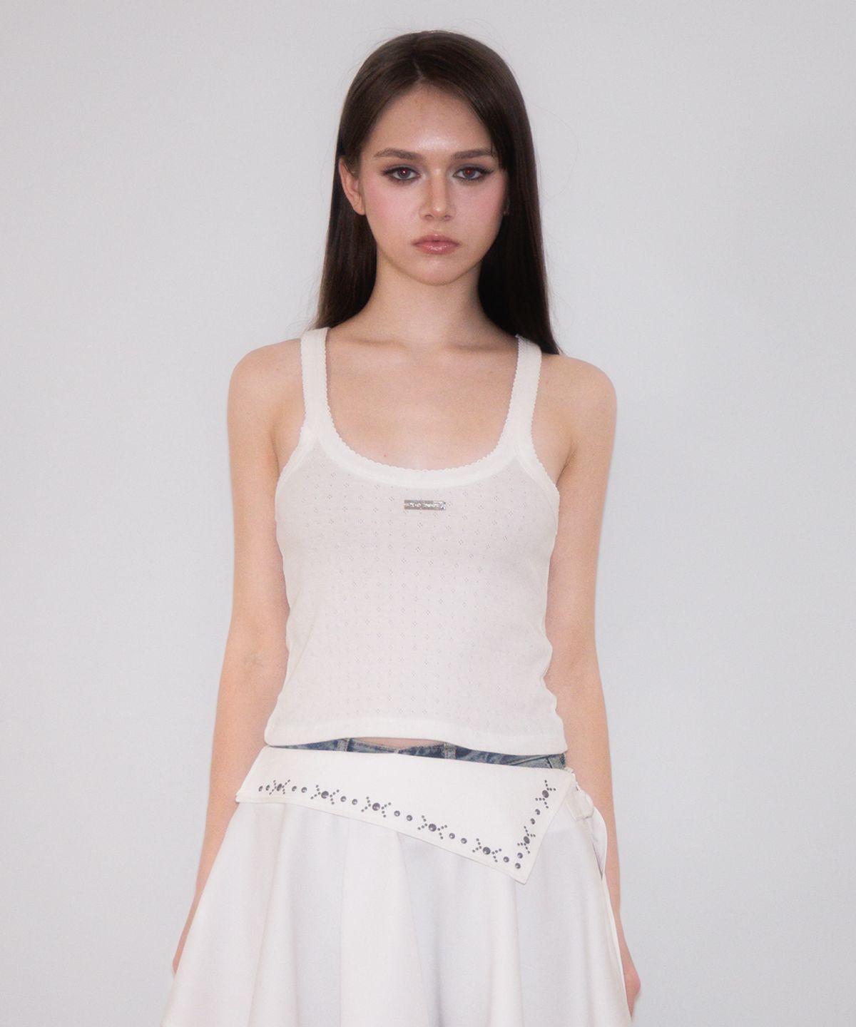 로제프란츠(ROSEFRANTZ) Soft Punching Lace Sleeveless [Ivory]