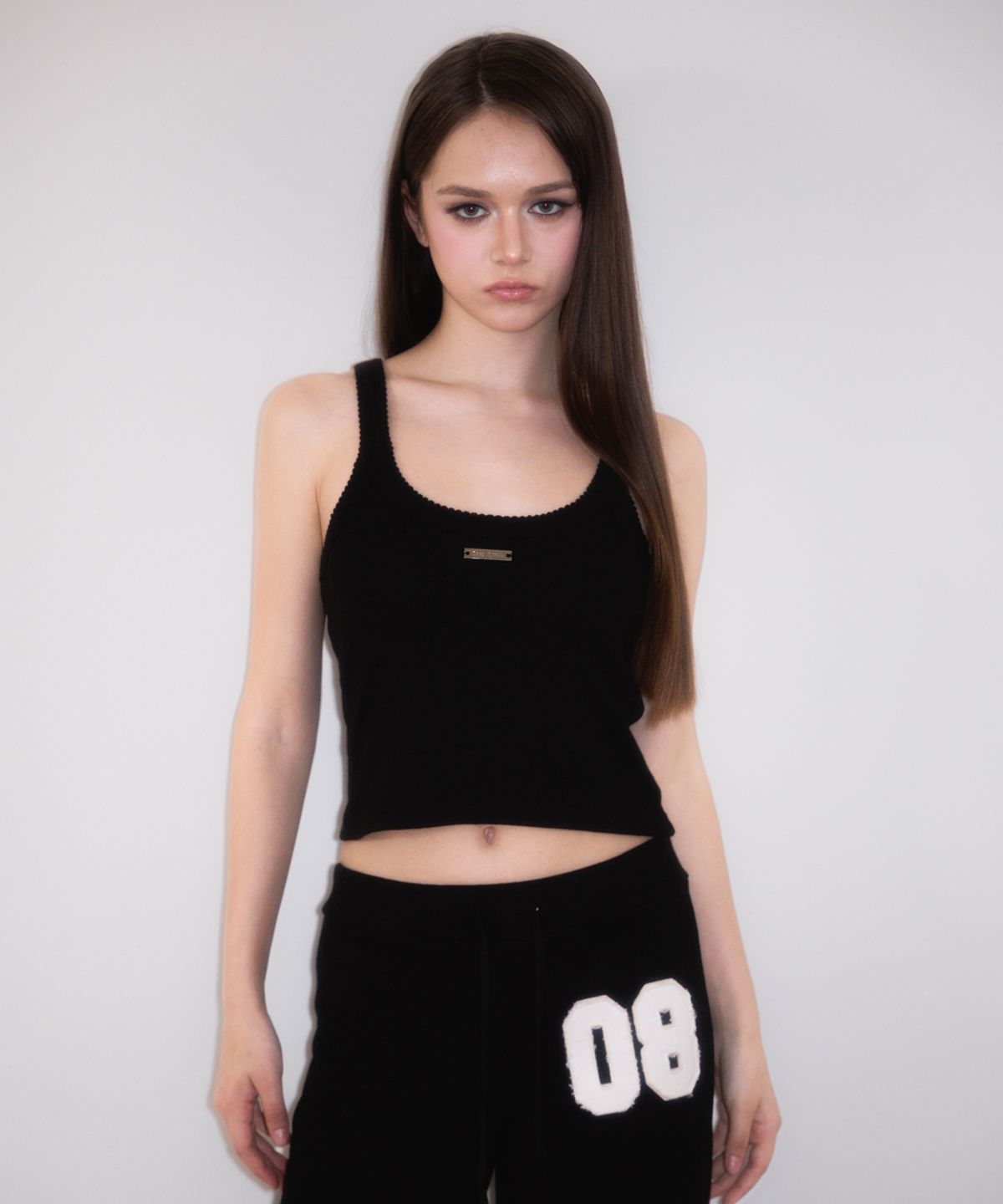 로제프란츠(ROSEFRANTZ) Soft Punching Lace Sleeveless [Black]