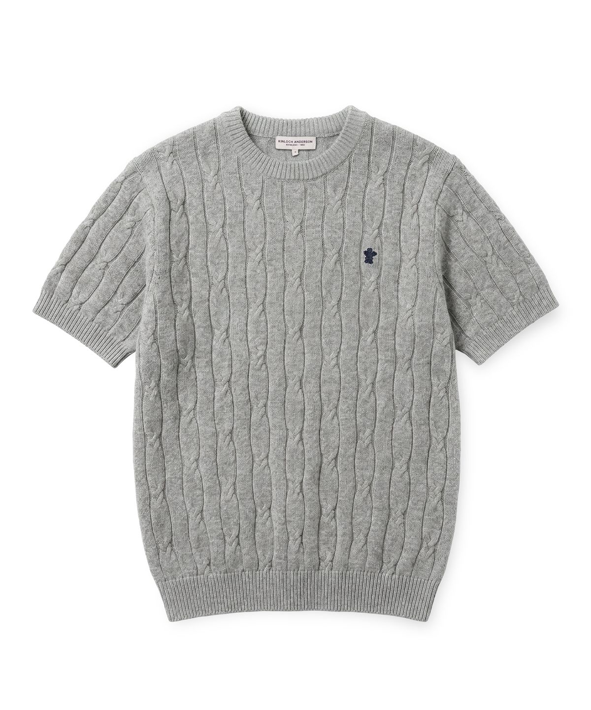 에든버러클럽(EDINBURGH CLUB) HIGH-TWIST LINEN CABLE S/S KNIT (GREY)