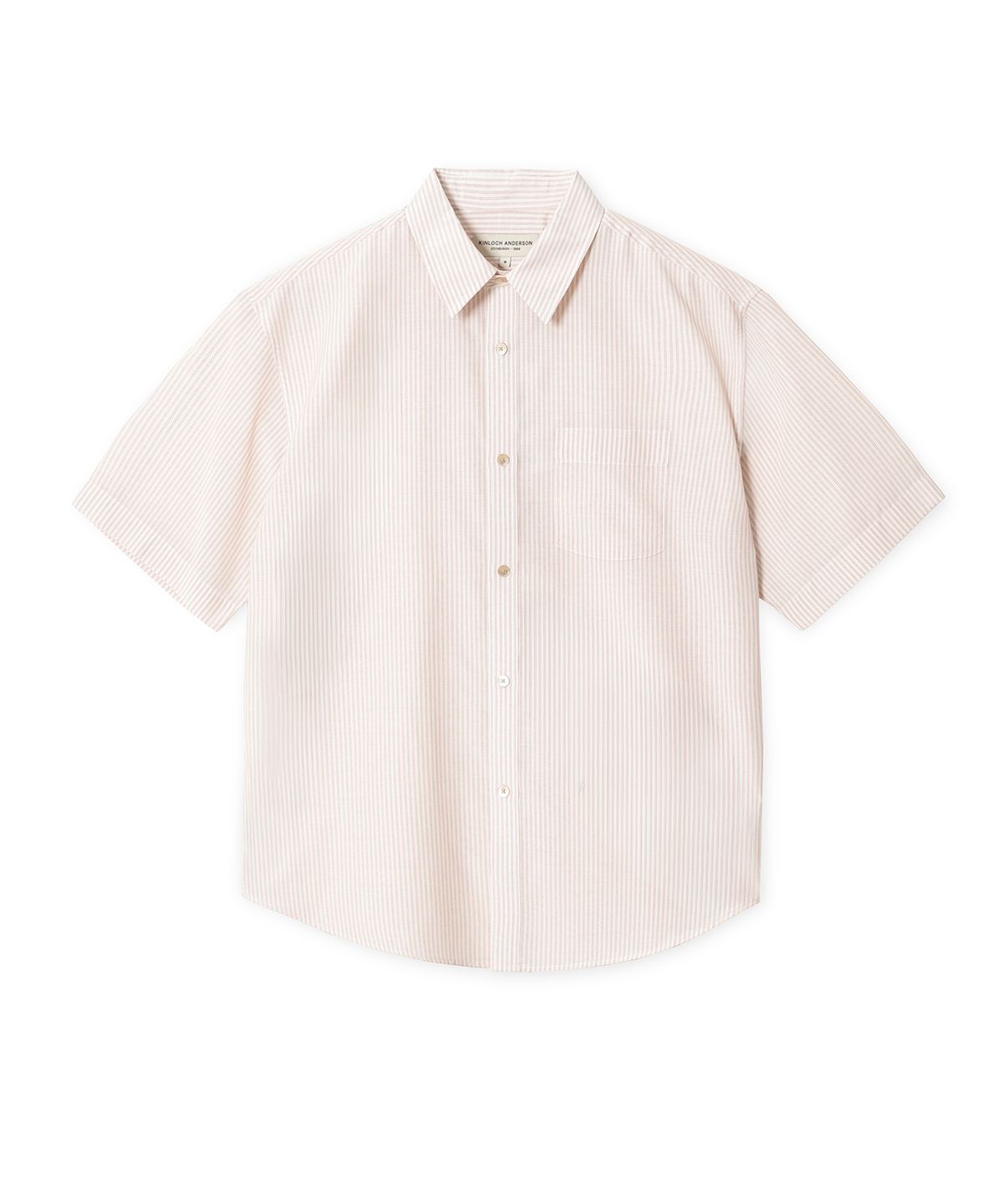 에든버러클럽(EDINBURGH CLUB) OVERSIZED SHORT SLEEVE STRIPE SHIRT (BEIGE)