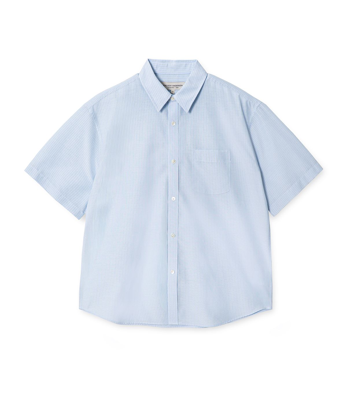 에든버러클럽(EDINBURGH CLUB) OVERSIZED SHORT SLEEVE STRIPE SHIRT (BLUE)