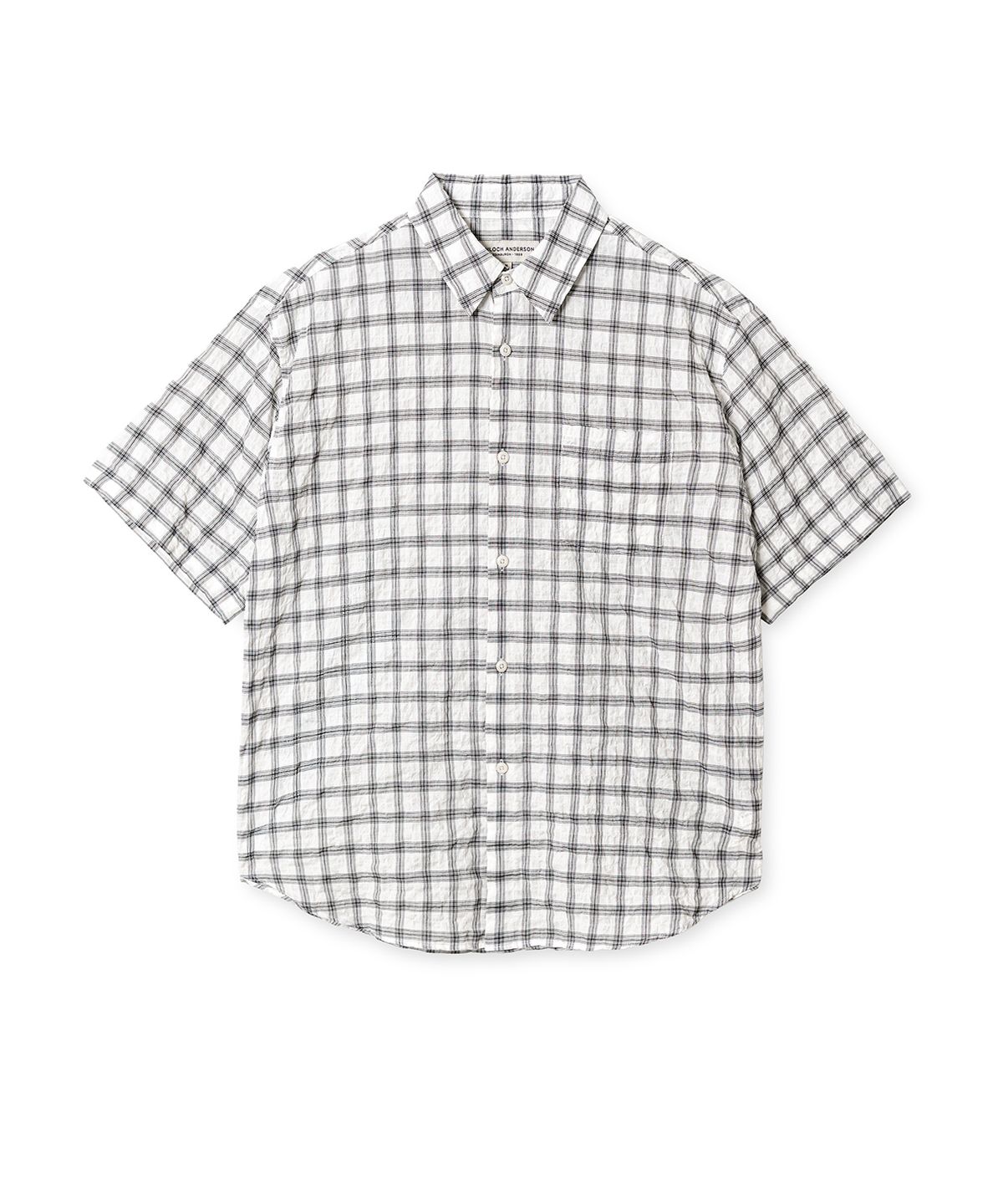 에든버러클럽(EDINBURGH CLUB) OVERSIZED SHORT SLEEVE CHECK SHIRT (WHITE)