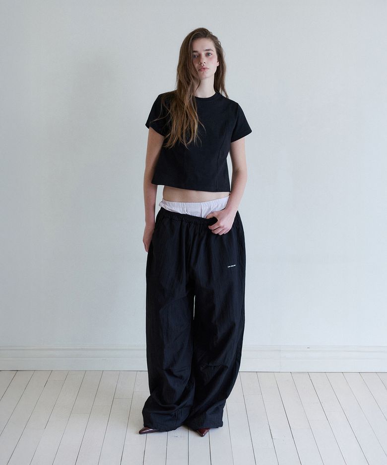 MAC CURVED MESH NYLON PANTS_BLACK