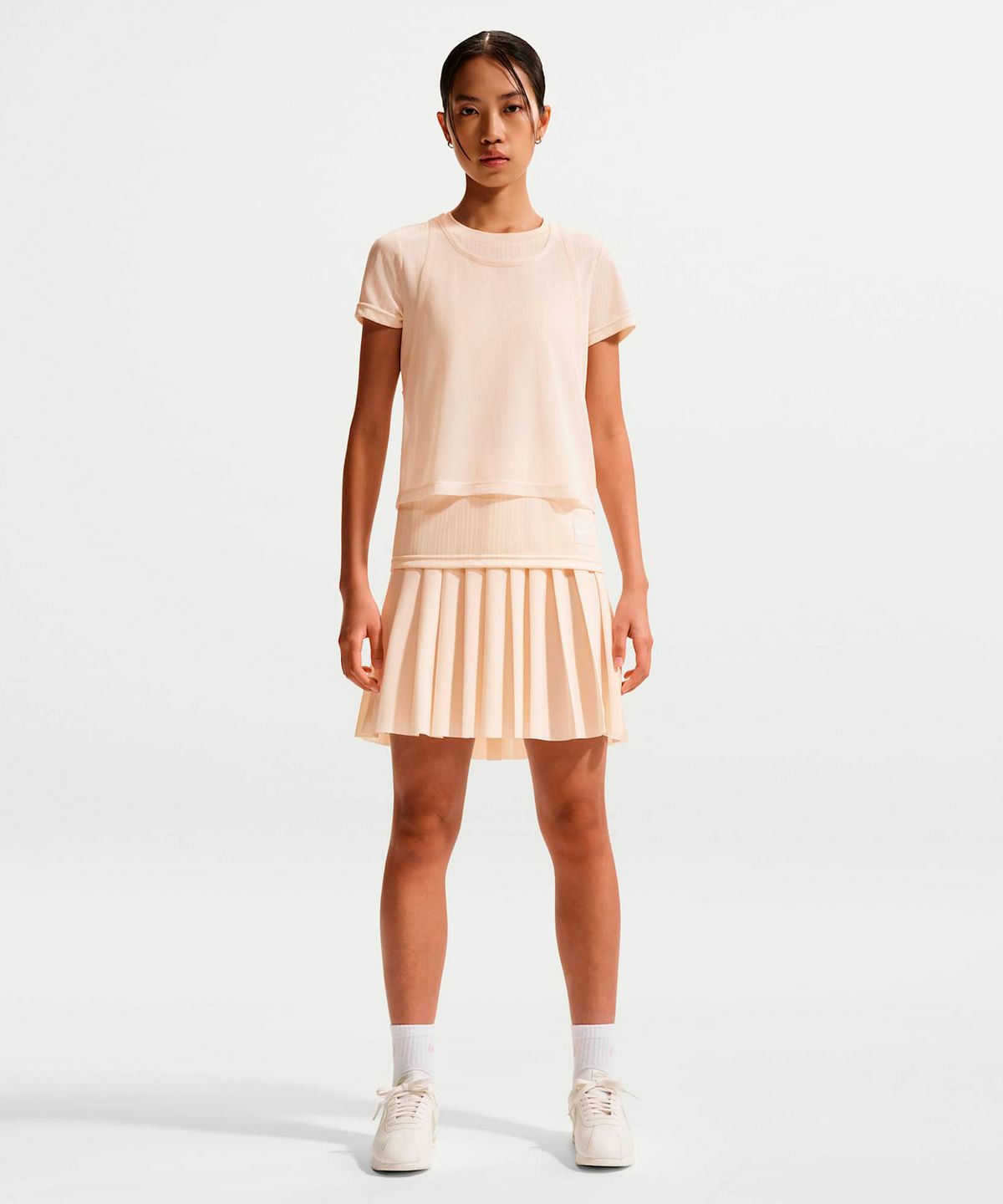 나이키(NIKE) 스포츠웨어 미드라이즈 플리츠 스커트 W - 초크 / IF0590-103