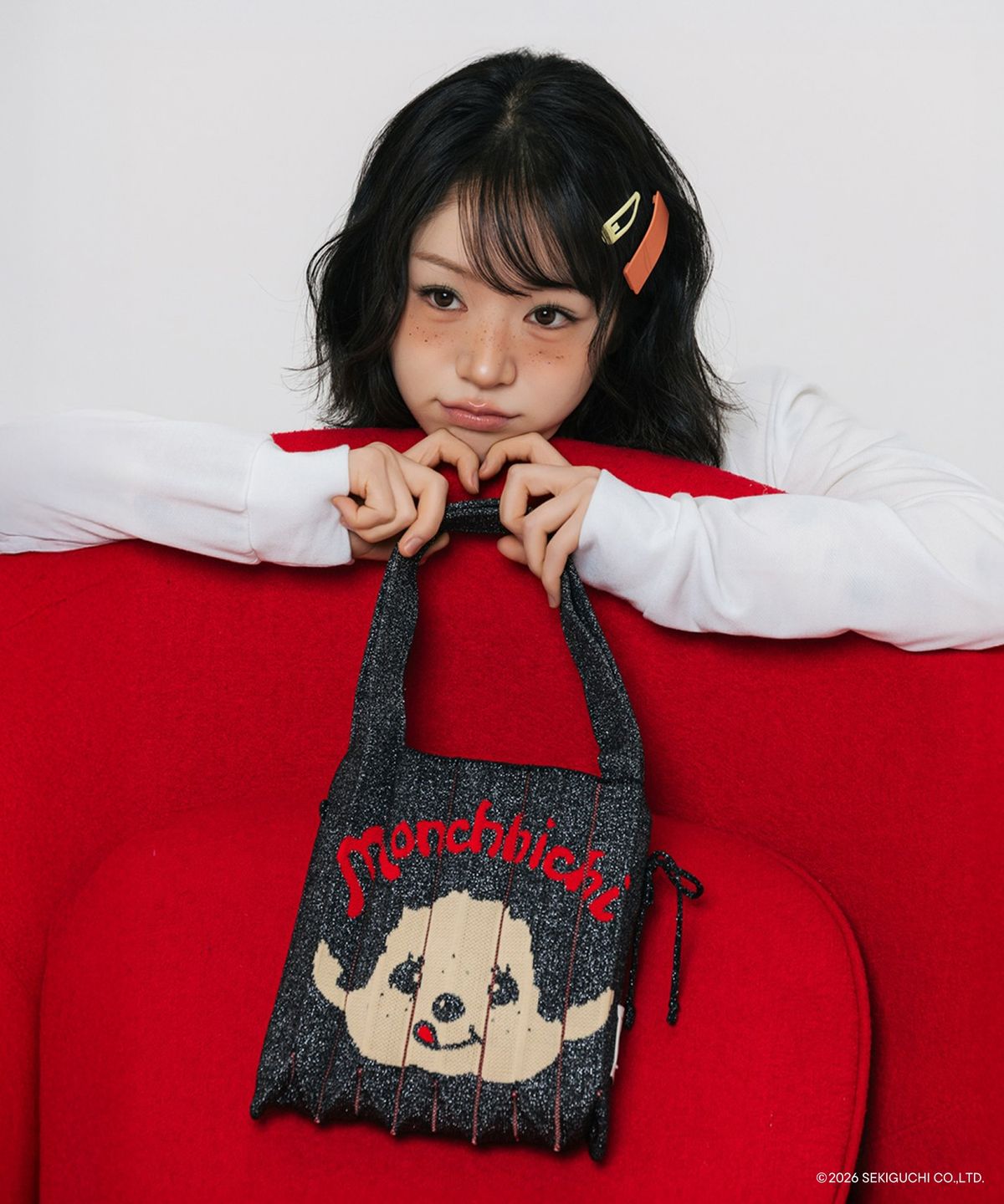 조셉앤스테이시(JOSEPH&STACEY) Lucky Pleats Knit S STARRY Monchhichi Boy Black