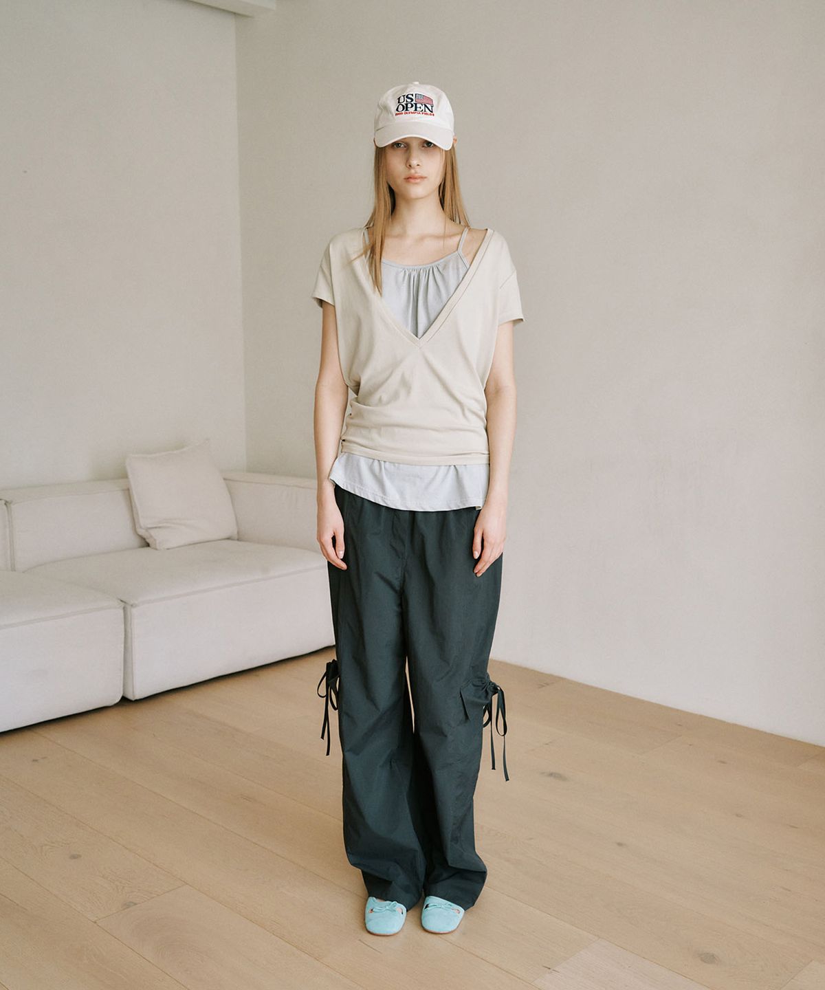 아우로(OURO) NYLON BANDING CARPENTER PANTS [ CHARCOAL ]