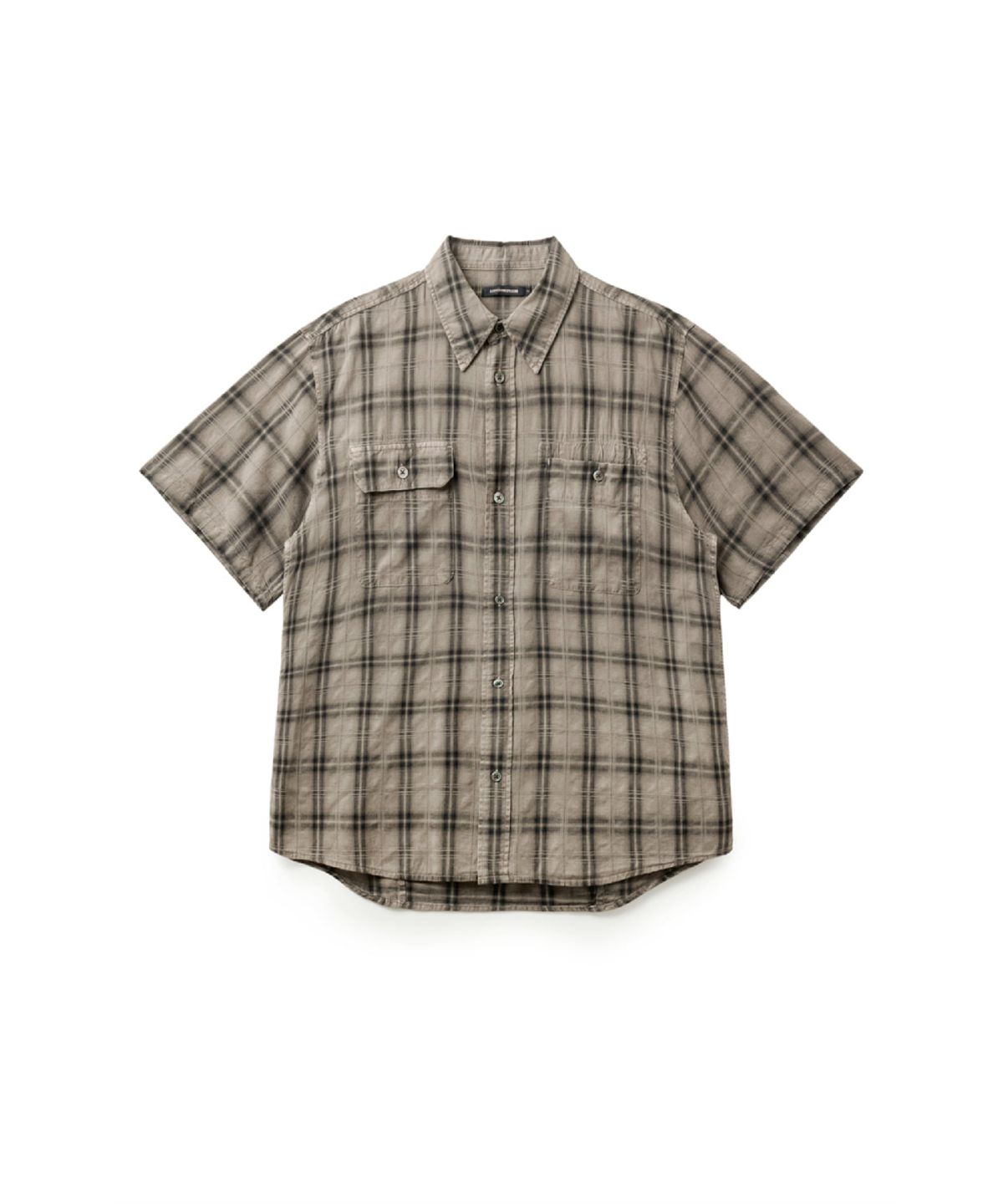 해칭룸(HATCHINGROOM) 2Pk Shirt 1/2 Over Dyed Check Desert