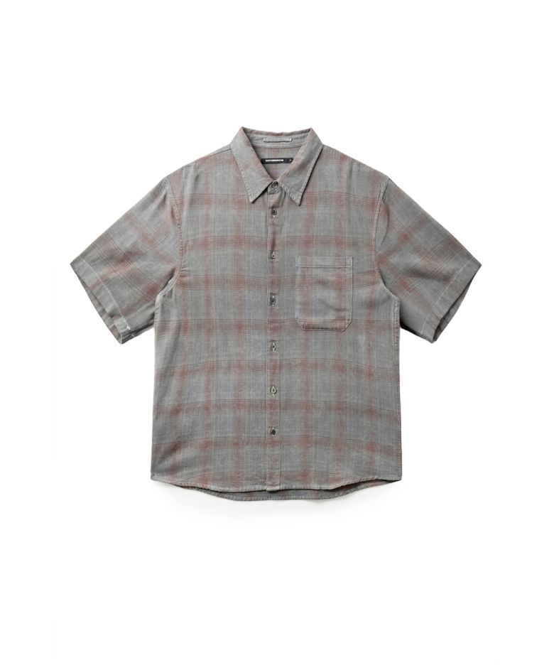 Arrow Shirt Over Dyed Bleached Check Grey