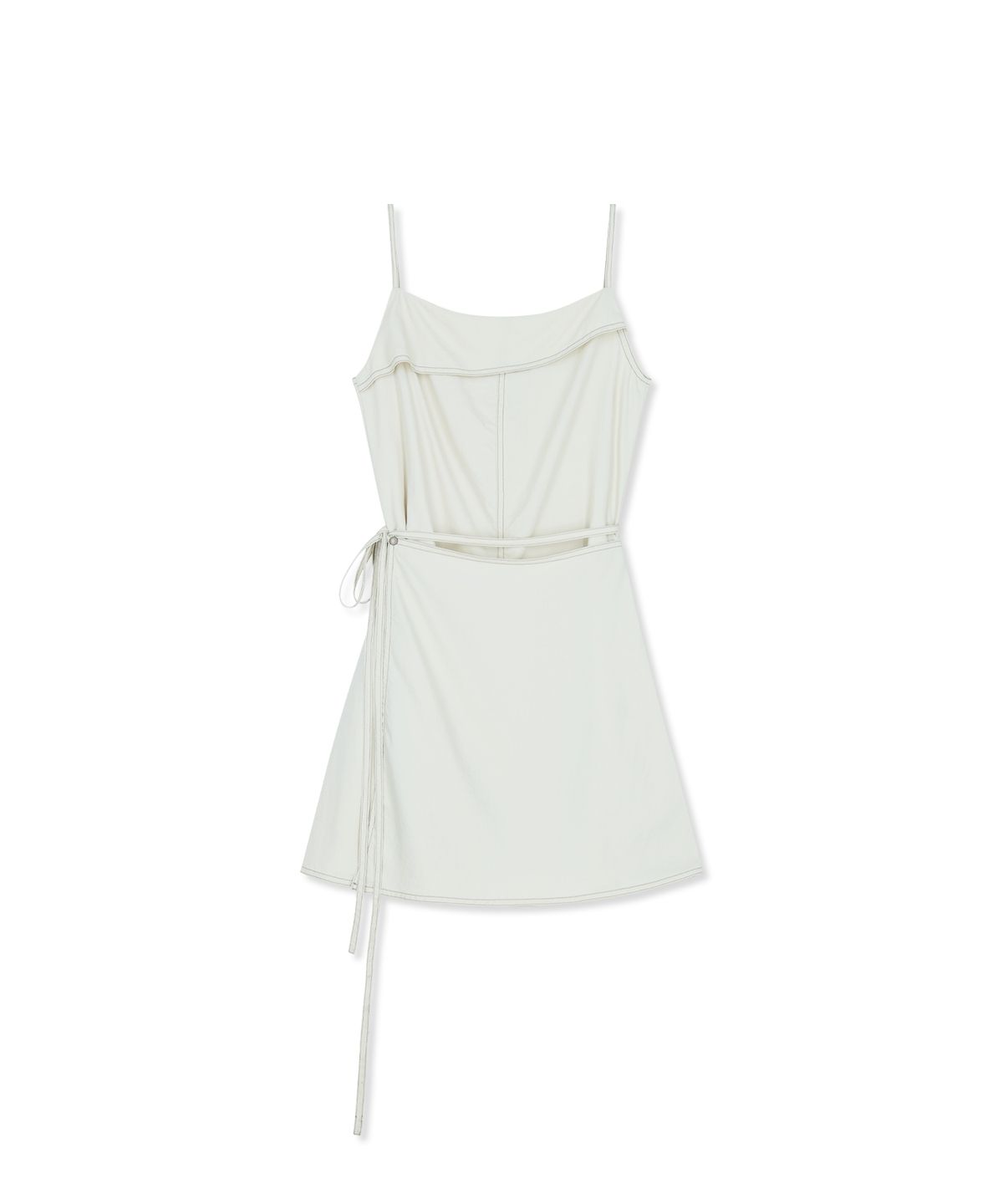 마뗑킴(MATIN KIM) SLEEVELESS WRAP DRESS IN CREAM