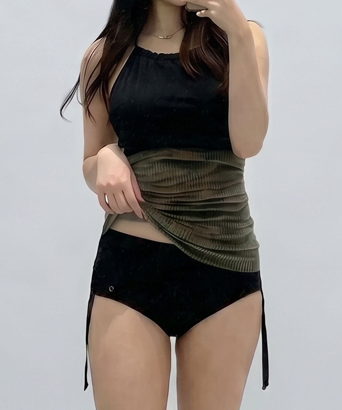 포리즈(PORRIZ) [포드리_카키] 벨루어 웜업 복부 워머