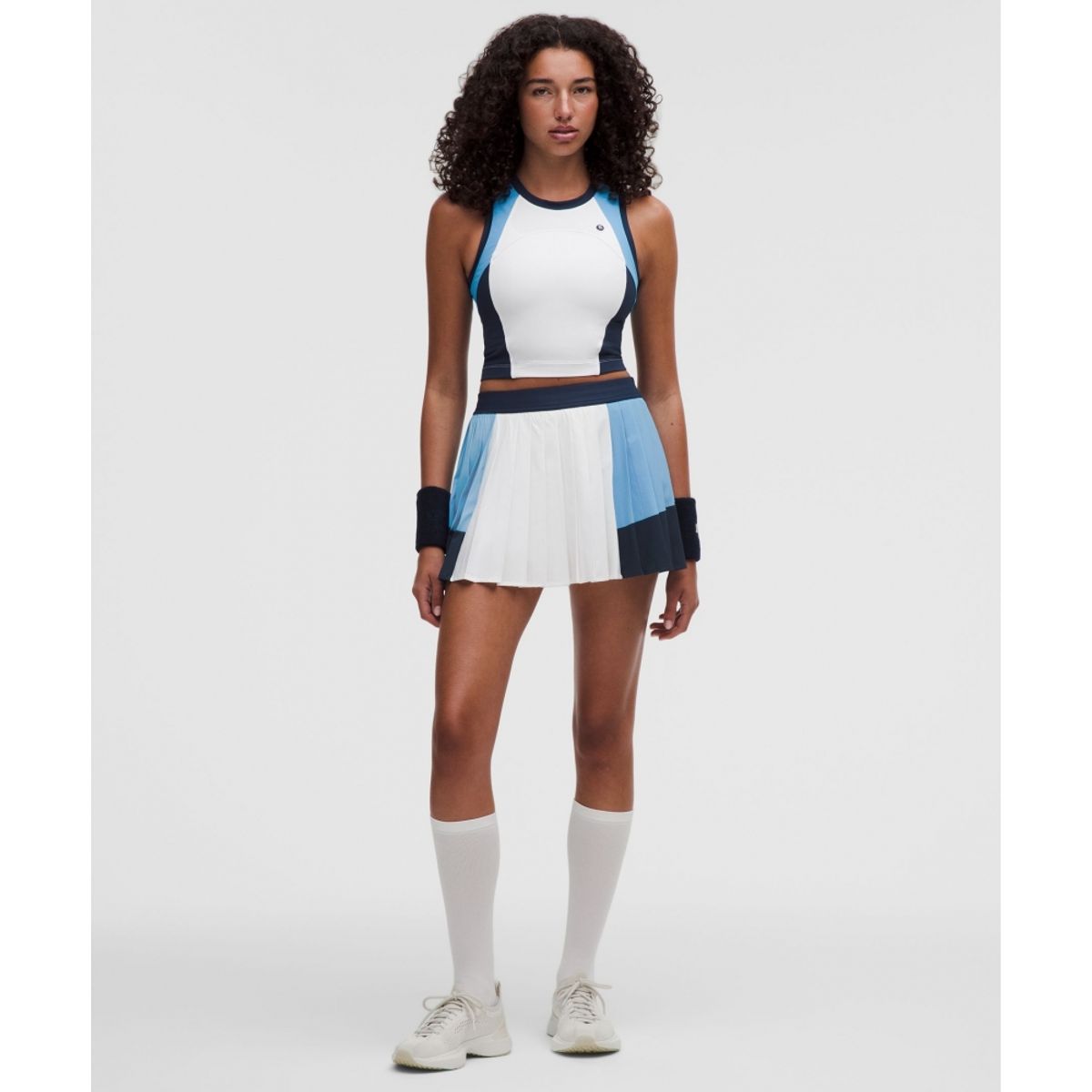 룰루레몬(LULULEMON) 코트 챔프 플리티드 하이라이즈 테니스 스커트  WHT OAVE CLBL